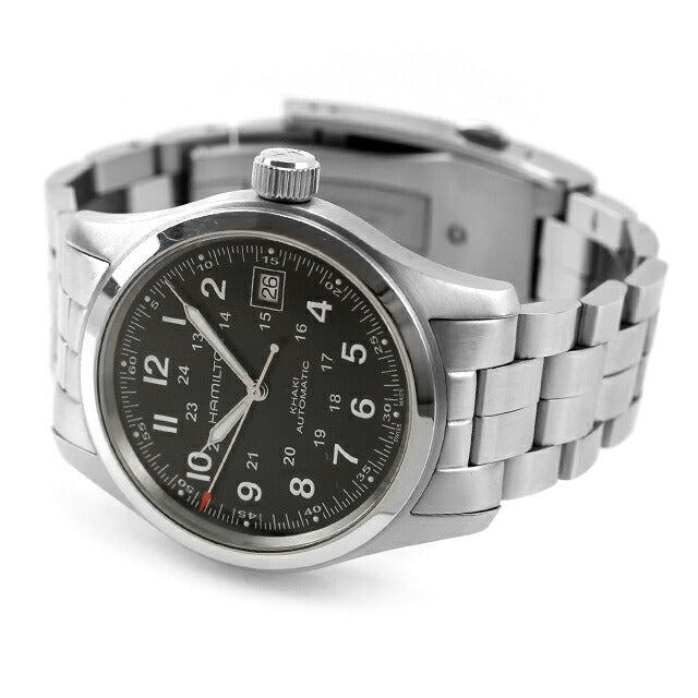 中古 ハミルトン HAMILTON カーキ フィールド オート 38mm 自動巻き H-10 H70455133 アナログ 腕時計 ブランド メンズ ブラック UW-HA-KH-00019