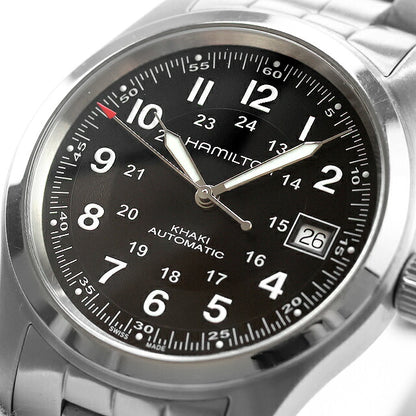 中古 ハミルトン HAMILTON カーキ フィールド オート 38mm 自動巻き H-10 H70455133 アナログ 腕時計 ブランド メンズ ブラック UW-HA-KH-00019