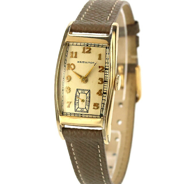 中古 ハミルトン HAMILTON アンティーク 角金 カーライル 手巻き アールデコ 1930-1940年代 ヴィンテージ Carlisle 腕時計 ブランド メンズ UW-HA-OT-00001