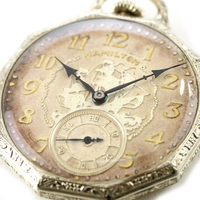中古 ハミルトン HAMILTON 懐中時計 アンティーク アールデコ 帆船 Cal.912 1920-1930年頃 Cal.912 アナログ 腕時計 ブランド メンズ UW-HA-OT-00002