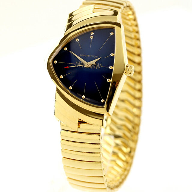 中古 超美品 ハミルトン HAMILTON ベンチュラ 蛇腹ベルト フレックス クオーツ エルヴィス プレスリー H24301141 アナログ 腕時計 メンズ UW-HA-VT-00002