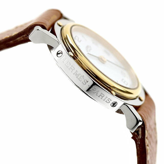 中古 仕上げ済 美品 エルメス HERMES クリッパー GPコンビ クォーツ