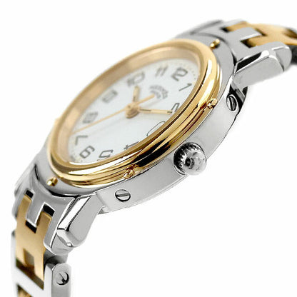 Used Finished Good Condition Hermes Clipper Combination Quartz GP Combi Analog Watch Brand Ladies UW-HR-CP-00003