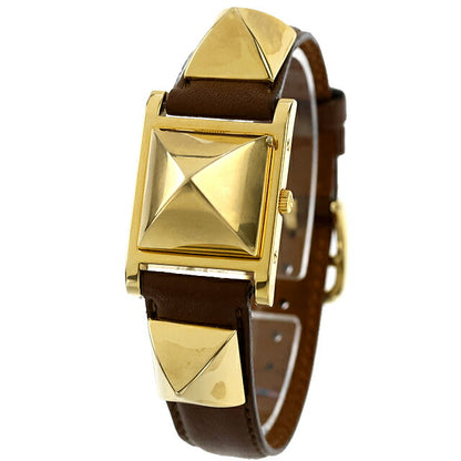 Used HERMES Medor Studded Watch Quartz Brand Discontinued Model Medor Analog Watch Brand Women&