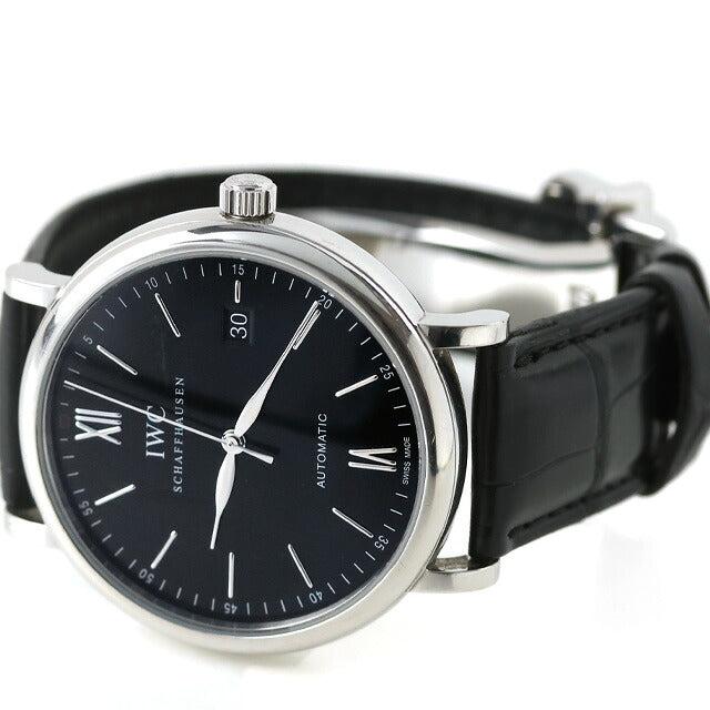 中古 IWC IWC ポートフィノ オートマティック 40mm 薄型 ドレスウォッチ IW356502 アナログ 腕時計 ブランド メンズ ブラック UW-IW-PF-00001