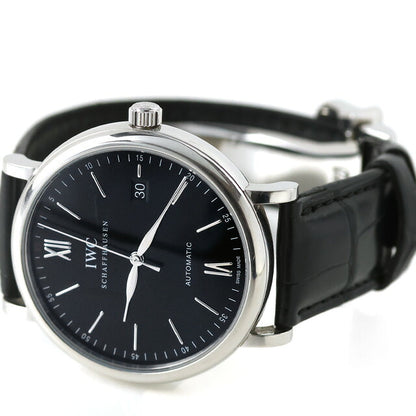 中古 IWC IWC ポートフィノ オートマティック 40mm 薄型 ドレスウォッチ IW356502 アナログ 腕時計 ブランド メンズ ブラック UW-IW-PF-00001