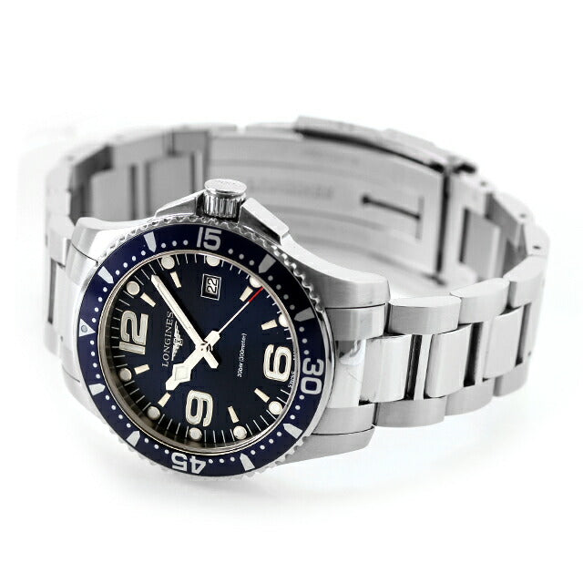 中古 ロンジン LONGINES ハイドロコンクエスト クォーツ 39mm ダイバーズ ミドルサイズ L3.730.4.96.6 アナログ 腕時計 ブランド メンズ UW-LO-HC-00002