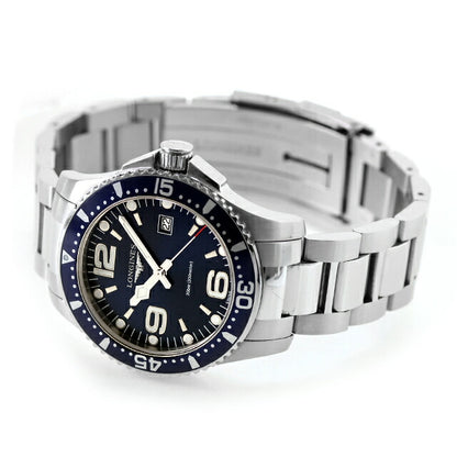 中古 ロンジン LONGINES ハイドロコンクエスト クォーツ 39mm ダイバーズ ミドルサイズ L3.730.4.96.6 アナログ 腕時計 ブランド メンズ UW-LO-HC-00002