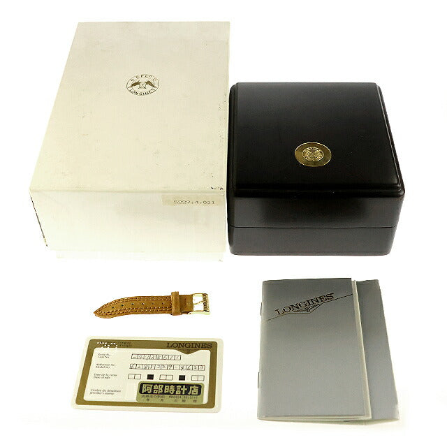 中古 美品 ロンジン LONGINES K18無垢ベゼル リンドバーグ アワーアングル 750YG ヘリテージ 628-5229-4623 腕時計 ブランド メンズ UW-LO-HT-00002