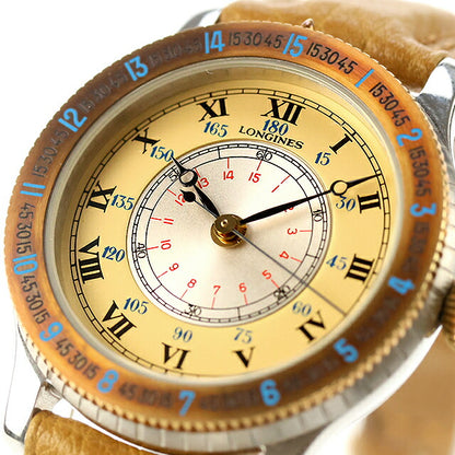 中古 美品 ロンジン LONGINES K18無垢ベゼル リンドバーグ アワーアングル 750YG ヘリテージ 628-5229-4623 腕時計 ブランド メンズ UW-LO-HT-00002