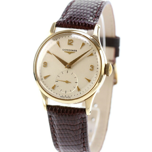 中古 美品 ロンジン LONGINES 金無垢 手巻き時計 9Kソリッドゴールド 12.68Z スモールセコンド 12.68Z アナログ 腕時計 ブランド メンズ UW-LO-OT-00005