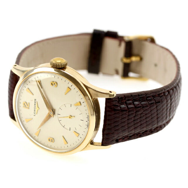 中古 美品 ロンジン LONGINES 金無垢 手巻き時計 9Kソリッドゴールド