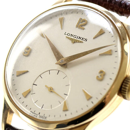 中古 美品 ロンジン LONGINES 金無垢 手巻き時計 9Kソリッドゴールド 12.68Z スモールセコンド 12.68Z アナログ 腕時計 ブランド メンズ UW-LO-OT-00005