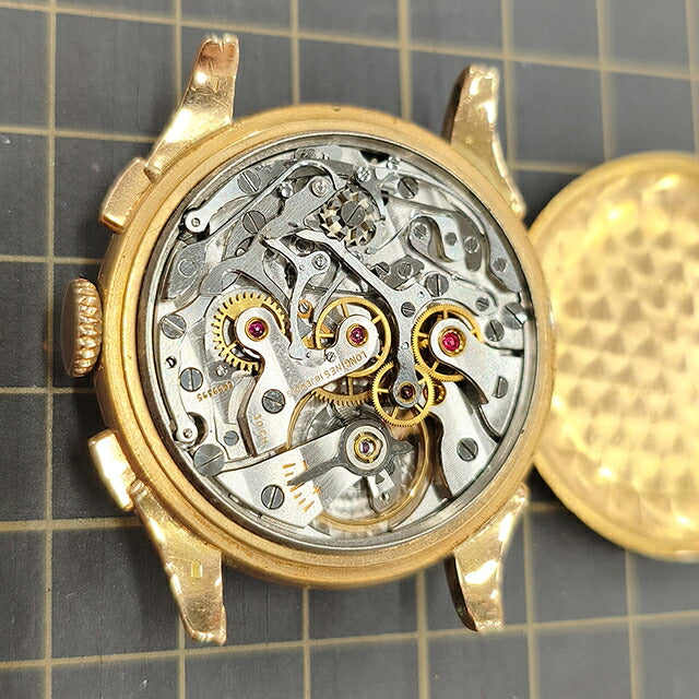 中古 希少モデル ロンジン LONGINES 18K金無垢 Cal.30CH ヴィンテージ クロノグラフ 推定1950年代 ノンフライバック ファンシーラグ 30CH 腕時計 メンズ UW-LO-OT-00008