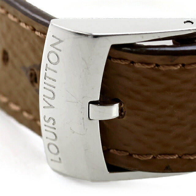 Used LOUIS VUITTON Tambour MM Monogram K18 Combination 18K Spare Belt Included QA138Z Watch Brand Women&