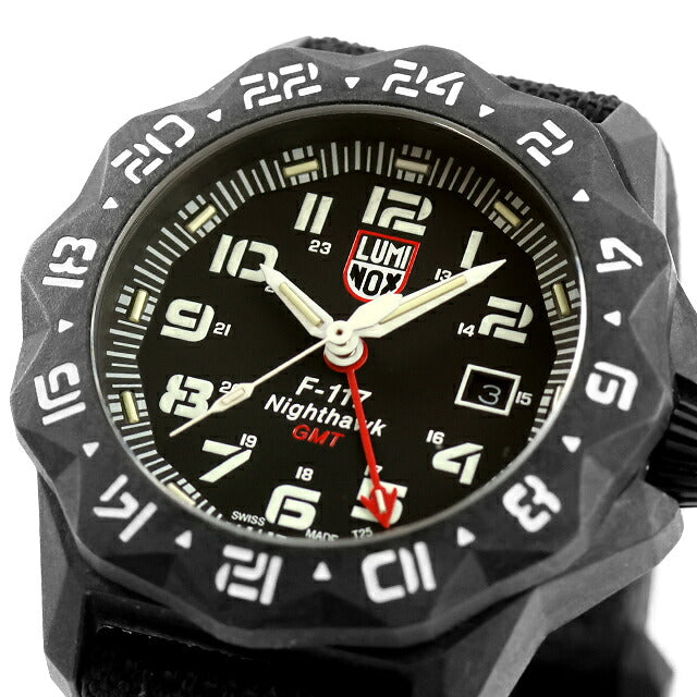 中古 美品 ルミノックス LUMINOX F-117 NIGHTHAWK 6440 SERIES GMT ステルス戦闘機 ルミノバ T25 アナログ 腕時計 ブランド メンズ UW-LX-OT-00001