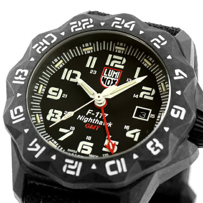 中古 美品 ルミノックス LUMINOX F-117 NIGHTHAWK 6440 SERIES GMT ステルス戦闘機 ルミノバ T25 アナログ 腕時計 ブランド メンズ UW-LX-OT-00001