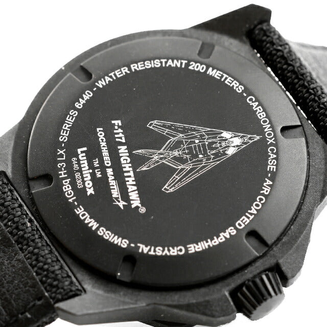 中古 美品 ルミノックス LUMINOX F-117 NIGHTHAWK 6440 SERIES GMT ステルス戦闘機 ルミノバ T25 アナログ 腕時計 ブランド メンズ UW-LX-OT-00001