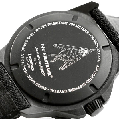 中古 美品 ルミノックス LUMINOX F-117 NIGHTHAWK 6440 SERIES GMT ステルス戦闘機 ルミノバ T25 アナログ 腕時計 ブランド メンズ UW-LX-OT-00001