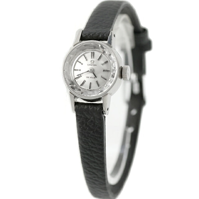 Used Omega OMEGA De Ville Antique Manual Winding Cocktail Watch Analog Watch Brand Ladies Silver Black UW-OM-DV-00004