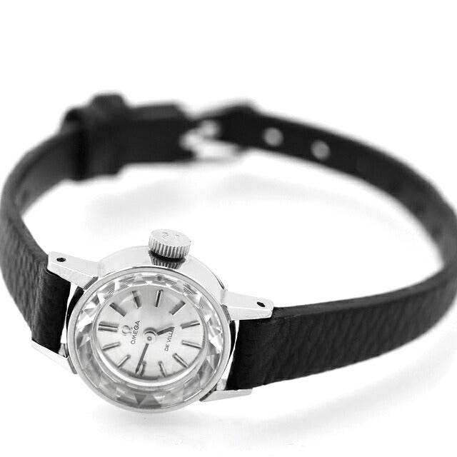 Used Omega OMEGA De Ville Antique Manual Winding Cocktail Watch Analog Watch Brand Ladies Silver Black UW-OM-DV-00004