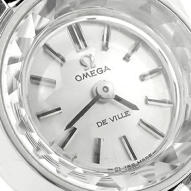 Used Omega OMEGA De Ville Antique Manual Winding Cocktail Watch Analog Watch Brand Ladies Silver Black UW-OM-DV-00004
