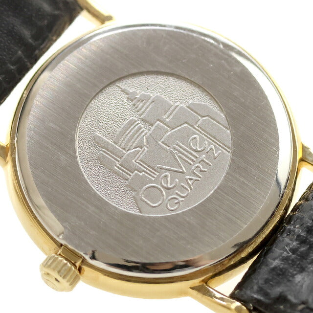 中古 オメガ OMEGA デヴィル ヘリンボーンダイヤル クラシッククォーツ 純正ベルト 純正尾錠 当時BOX付属 De Ville アナログ 腕時計 レディース UW-OM-DV-00005
