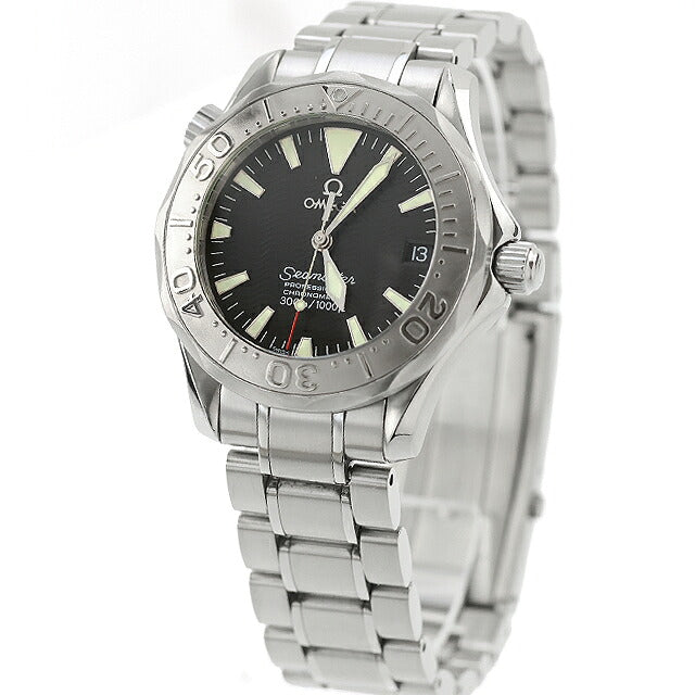 中古 仕上げ済 オメガ OMEGA シーマスター プロフェッショナル 300m ミッドサイズ K18WGベゼル アナログ 腕時計 ブランド メンズ ブラック UW-OM-SM-00014