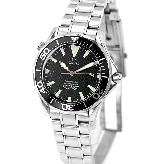 中古 オメガ OMEGA シーマスター ダイバー300M 41mm 波模様ダイヤル ピーター・ブレイク 2254.50 アナログ 腕時計 ブランド メンズ ブラック UW-OM-SM-00019