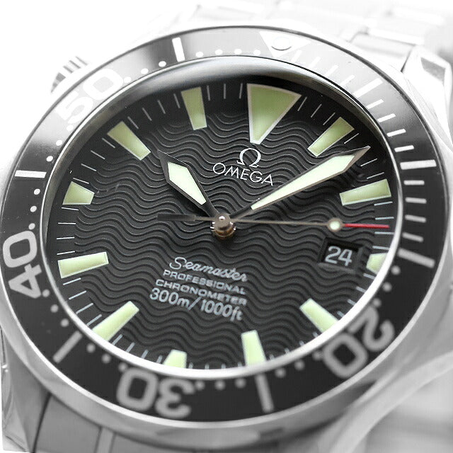 中古 オメガ OMEGA シーマスター ダイバー300M 41mm 波模様ダイヤル ピーター・ブレイク 2254.50 アナログ 腕時計 ブランド メンズ ブラック UW-OM-SM-00019