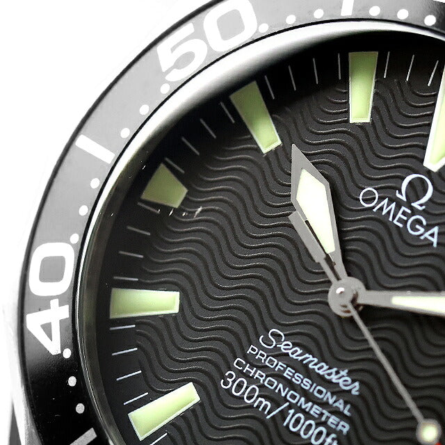 中古 オメガ OMEGA シーマスター ダイバー300M 41mm 波模様ダイヤル ピーター・ブレイク 2254.50 アナログ 腕時計 ブランド メンズ ブラック UW-OM-SM-00019