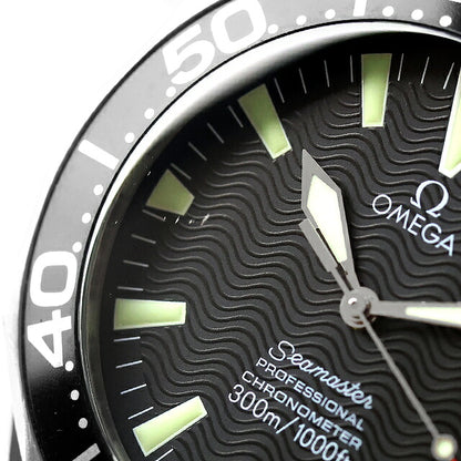 中古 オメガ OMEGA シーマスター ダイバー300M 41mm 波模様ダイヤル ピーター・ブレイク 2254.50 アナログ 腕時計 ブランド メンズ ブラック UW-OM-SM-00019