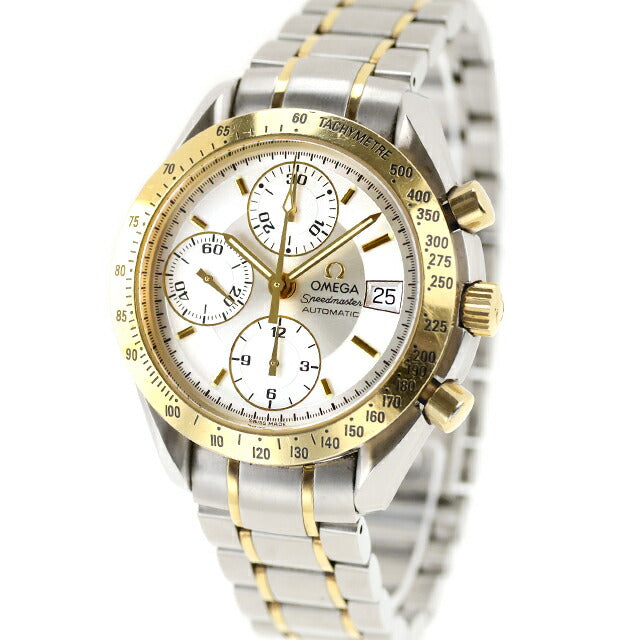 Used OMEGA Speedmaster Date K18YG combination chronograph buckle logo missing 3313.30 analog watch brand men&
