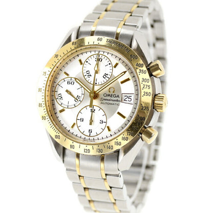 Used OMEGA Speedmaster Date K18YG combination chronograph buckle logo missing 3313.30 analog watch brand men&