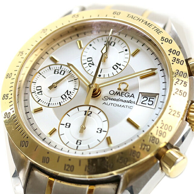 Used OMEGA Speedmaster Date K18YG combination chronograph buckle logo missing 3313.30 analog watch brand men&