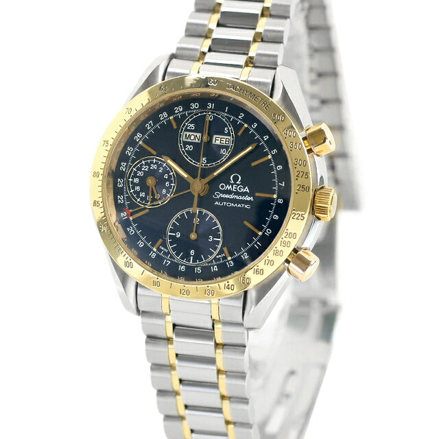 中古 OH 外装仕上げ済 オメガ OMEGA スピードマスター デイデイト 39mm コンビ K18コンビ トリプルカレンダー 18金 3321.80 腕時計 メンズ UW-OM-SP-00010