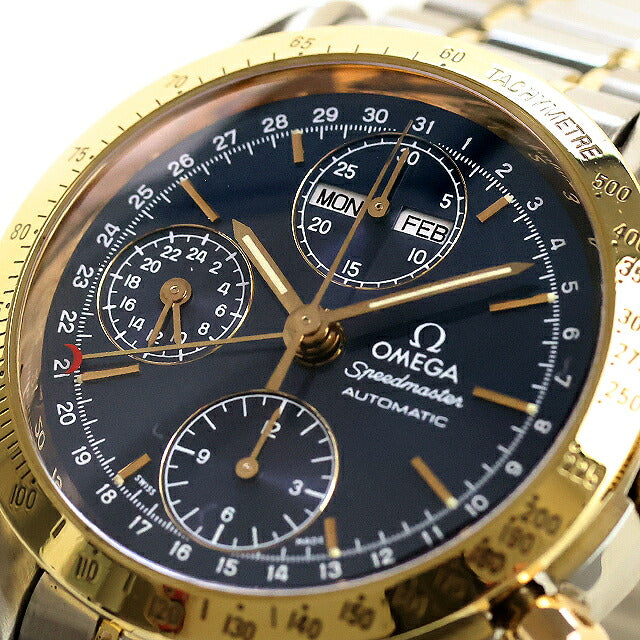 中古 OH 外装仕上げ済 オメガ OMEGA スピードマスター デイデイト 39mm コンビ K18コンビ トリプルカレンダー 18金 3321.80 腕時計 メンズ UW-OM-SP-00010