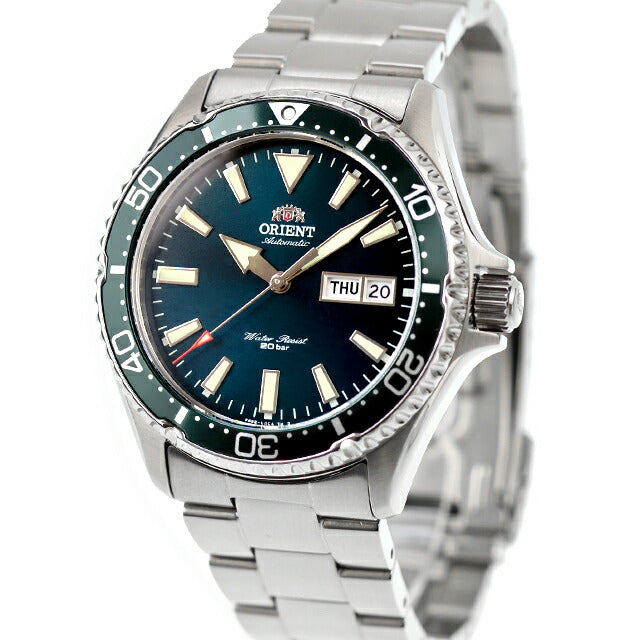 中古 美品 オリエント ORIENT スポーツ MAKO マコ ダイバーズウォッチ 自動巻き RN-AA0808E アナログ 腕時計 ブランド メンズ グリーン UW-OR-OT-00009