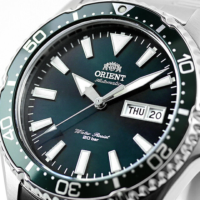 中古 美品 オリエント ORIENT スポーツ MAKO マコ ダイバーズウォッチ 自動巻き RN-AA0808E アナログ 腕時計 ブランド メンズ グリーン UW-OR-OT-00009