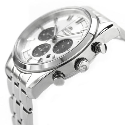 中古 美品 オリエント ORIENT コンテンポラリー ソーラーパワード クロノグラフ パンダ RN-TX0305S 多針アナログ RN-TX0305S 腕時計 メンズ UW-OR-OT-00019