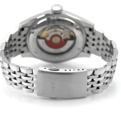 中古 オリス ORIS ビッグクラウン ポインターデイト 40mm レッドダイヤル ブレスレット 754 7741 4068 アナログ 腕時計 ブランド メンズ ワインレッド UW-OS-BC-00001