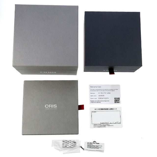 中古 オリス ORIS ビッグクラウン ポインターデイト 40mm レッドダイヤル ブレスレット 754 7741 4068 アナログ 腕時計 ブランド メンズ ワインレッド UW-OS-BC-00001
