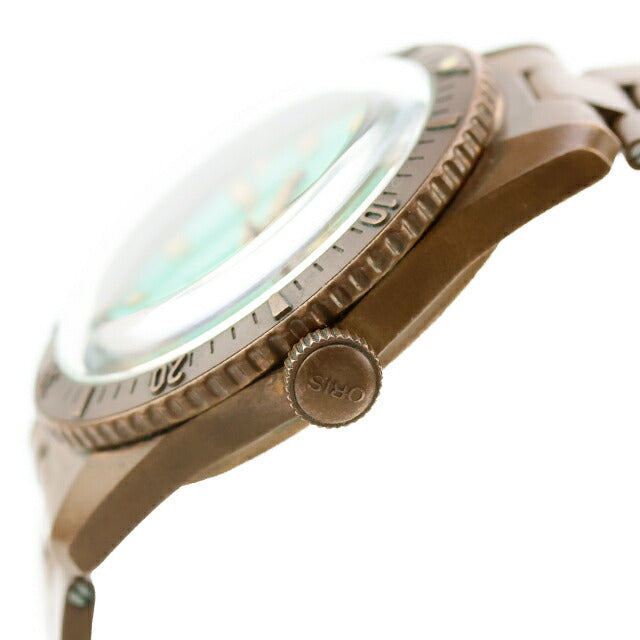 中古 オリス ORIS ダイバーズ65 コットンキャンディ ワイルドグリーン ブロンズ 銅 733 7771 3157 アナログ 腕時計 ブランド メンズ UW-OS-D65-00001