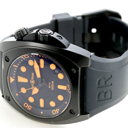 中古 ベル＆ロス Bell &amp; Ross INSTRUMENTS BR02 マリーン 1000M ダイバーズウォッチ BR02-92 アナログ 腕時計 ブランド メンズ ブラック 黒 UW-OTH-00051