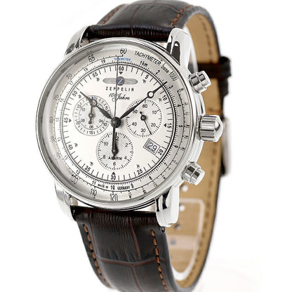中古 ツェッペリン ZEPPELIN ツェッペリン 100周年記念モデル クロノ 100Jahre アラーム 7680-1 多針アナログ 腕時計 ブランド メンズ UW-OTH-00052