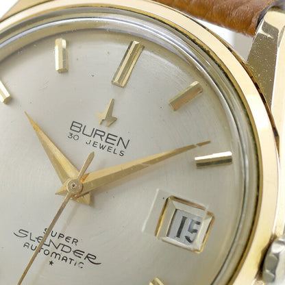 中古 ベルト未使用 ビューレン BUREN マイクロローター スーパースレンダー ビンテージ アンティーク DATE 30jewels 腕時計 メンズ UW-OTH-00055