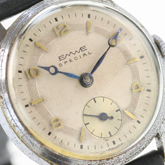 二手大修，带皮带 EMWE EMWE Special 10 型小秒针手动上链古董 386134 模拟腕表品牌男士 UW-OTH-00059