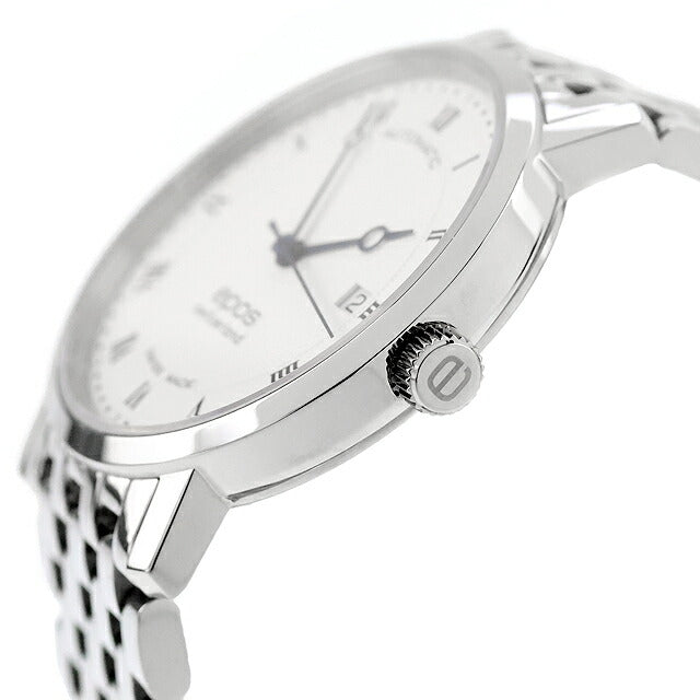 中古 超美品 エポス EPOS オリジナーレ 3針デイト シンプル スイス製自動巻き ETA 3387RSLM アナログ 腕時計 ブランド メンズ ホワイト UW-OTH-00060