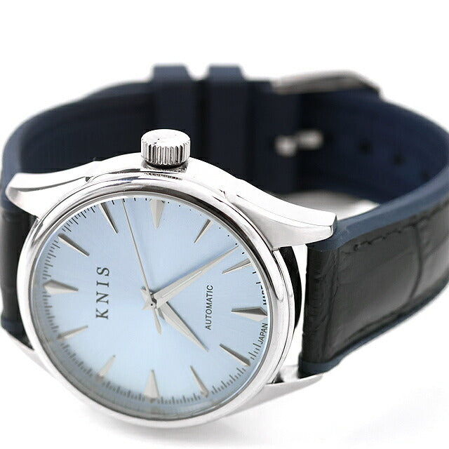 Used Good Condition Varnished KNIS Automatic Sunray Dial Ice Blue Made in Japan MIYOTA Analog Watch Brand Men&
