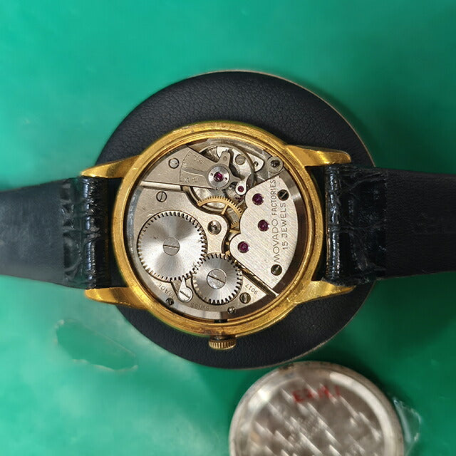 中古 モバード MOVADO Cal.125 スモールセコンド 1950年頃 ヴィンテージ Cal.125 アナログ 腕時計 ブランド メンズ シャンパンゴールド ブラック UW-OTH-00072